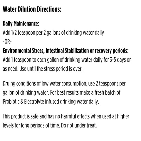 Bioverse Dr. Connie probiotic-electrolyte powder in chicken water during heat or stress.