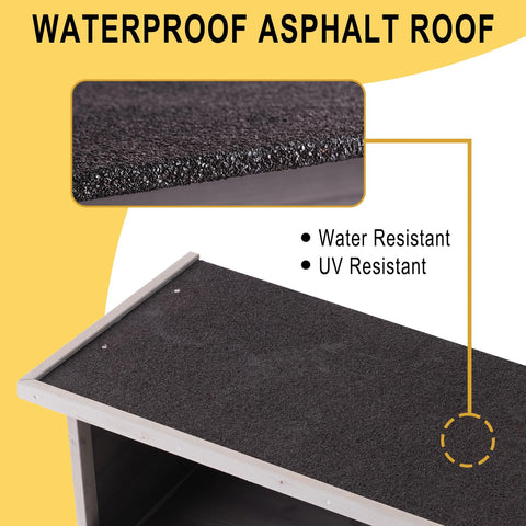 BIRASIL asphalt roof shields coop from weather to keep hens comfortable.