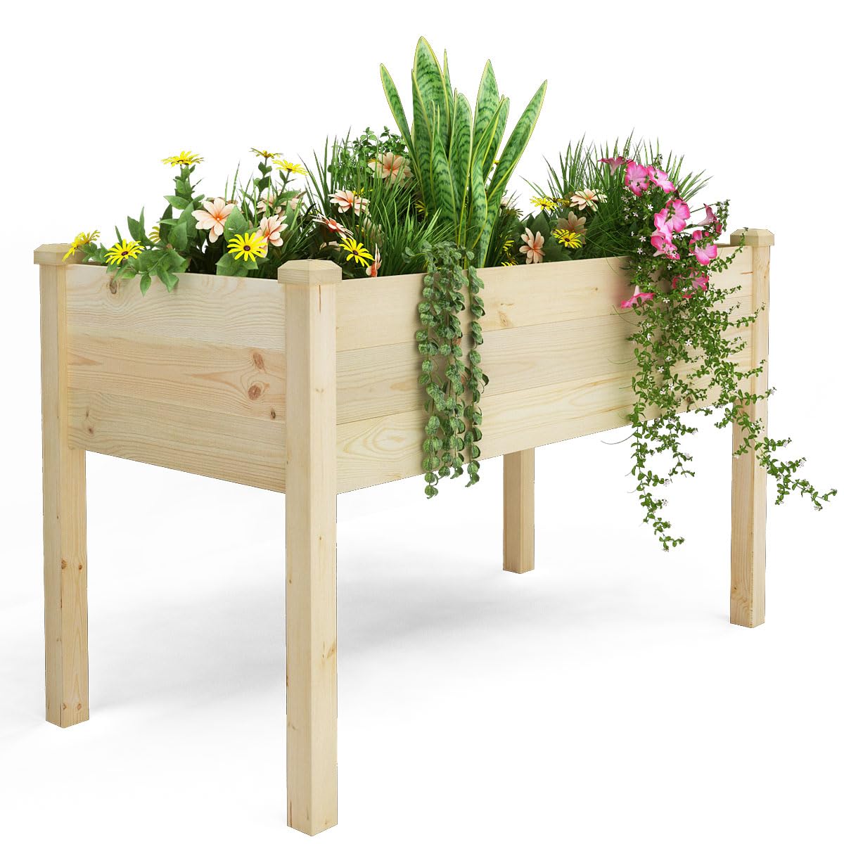 Birasil outdoor raised garden bed assembly shows easy setup and sturdy frame.