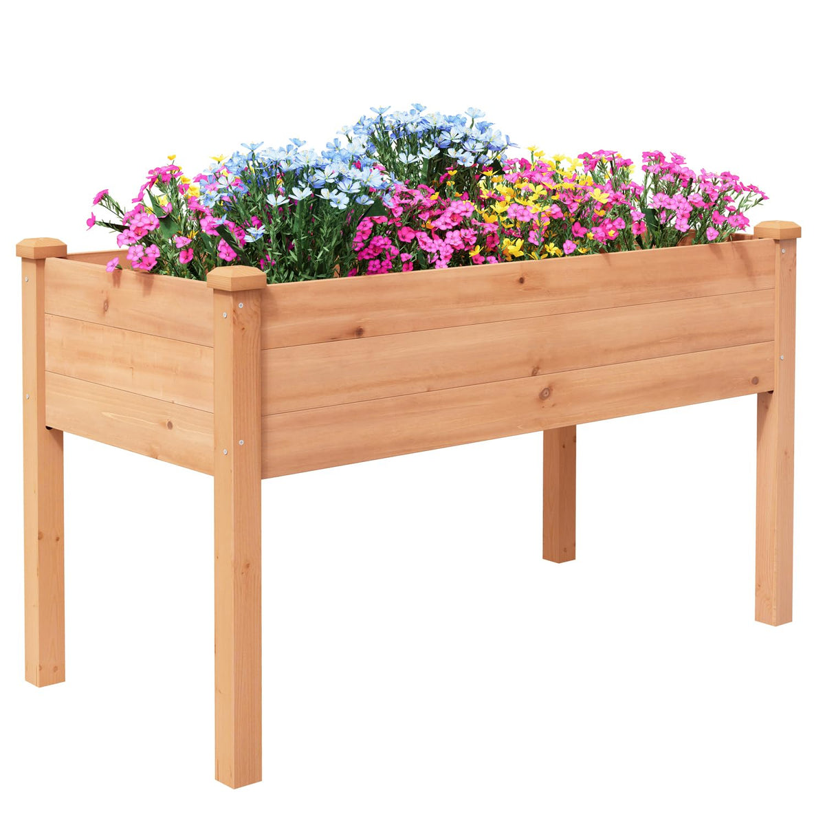 BIRASIL outdoor raised garden bed wood planter for durable outdoor gardening