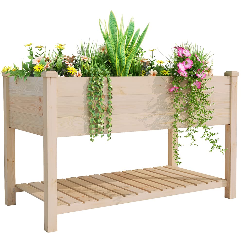BIRASIL outdoor garden bed front view, easy-access design for vegetables.