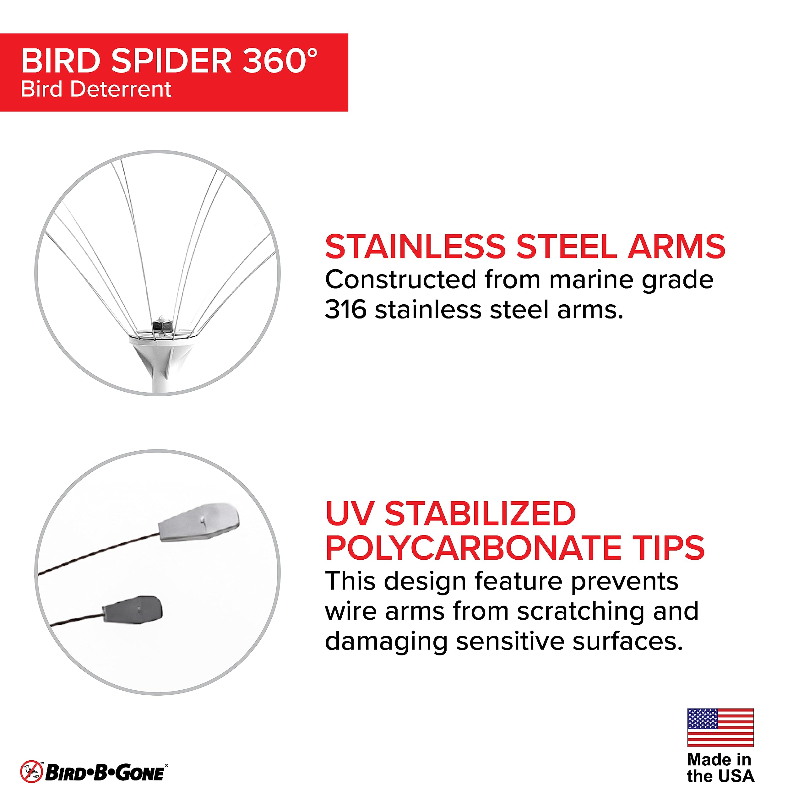 Bird Spider 360 installed on a boat dock for reliable deterrence
