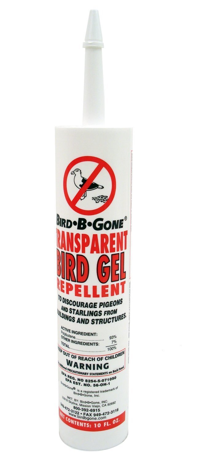 Bird B Gone MMTBG transparent bird gel deters pest birds on ledges and rooftops