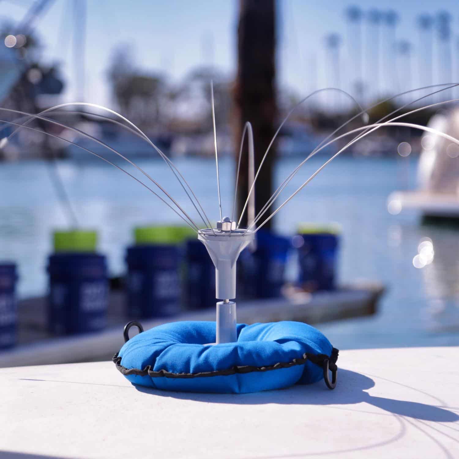 Bird B Gone portable base ideal for boats and docks.