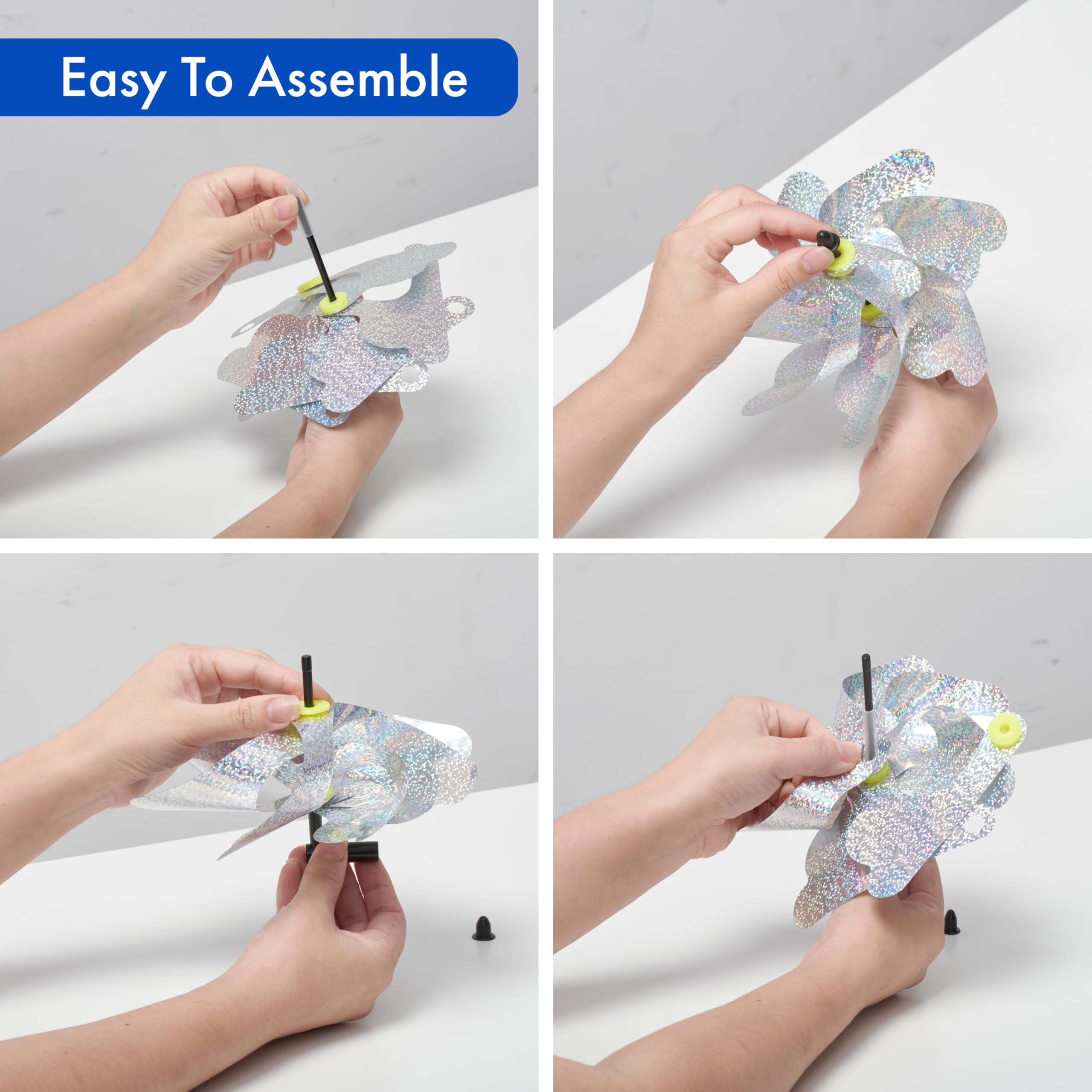 BIRD BLINDER durable sun and rain resistant pinwheels for outdoors