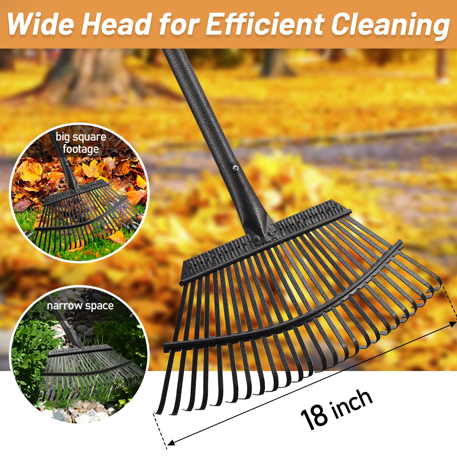 Bird Twig metal tine rake designed for durability in tough yard cleanup