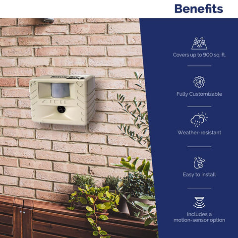 Bird-X Balcony Gard continuous mode provides steady deterrence during outdoor activities.