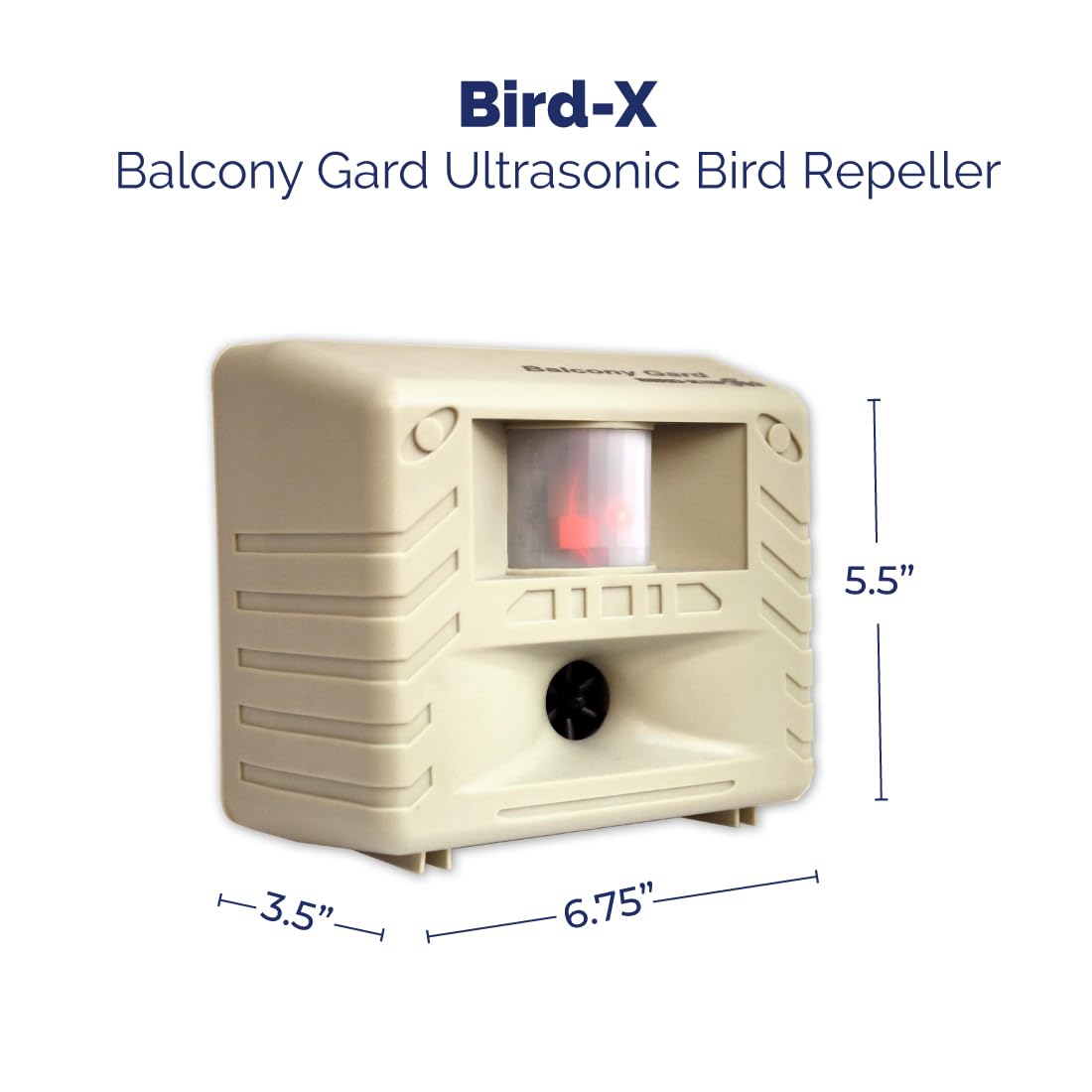Bird-X Balcony Gard installed on railing reduces bird presence without chemicals or traps.