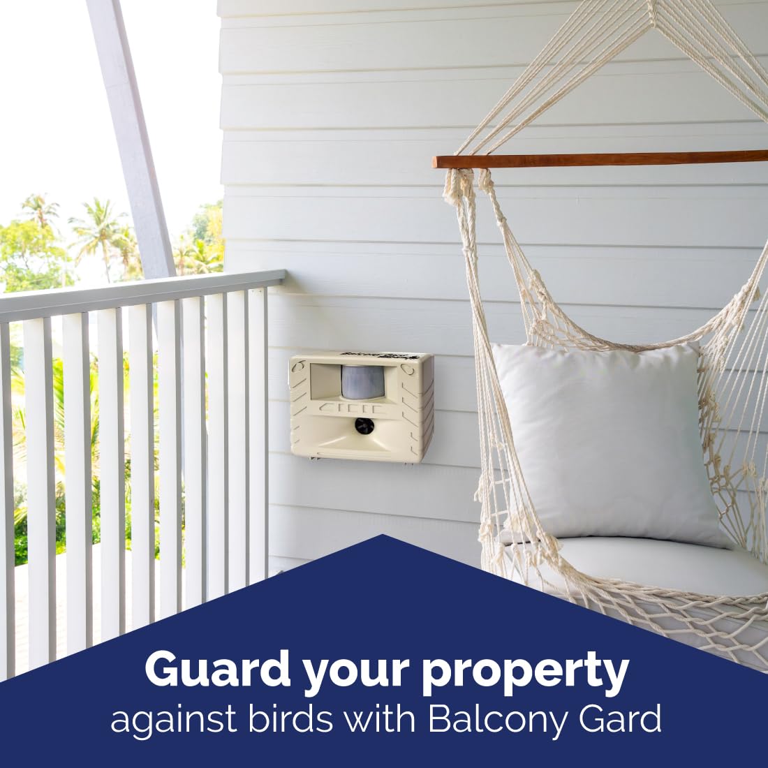 Bird-X Balcony Gard weatherproof shell stands up to outdoor conditions while staying discreet.