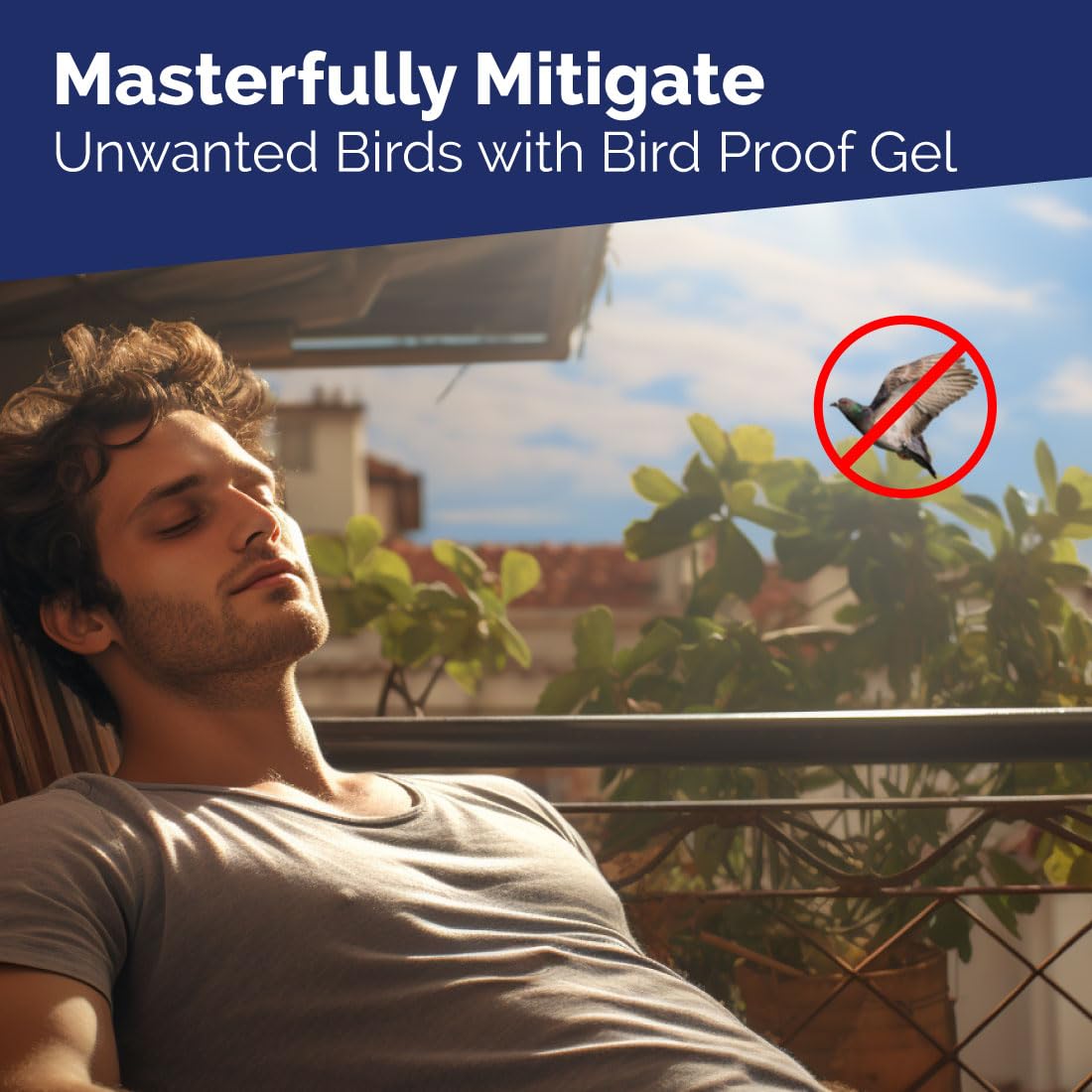 Bird-X Bird Proof Gel near an air conditioner protects surfaces from droppings