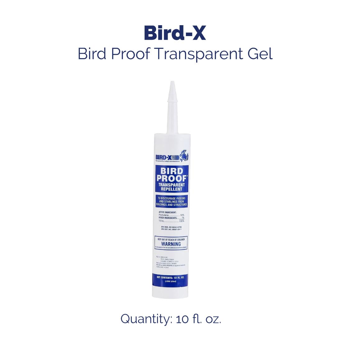 Bird-X Bird Proof Gel applied to a window sill helps keep surfaces clean