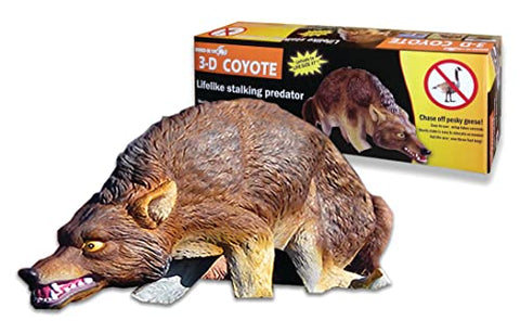 Bird-X coyote decoy tail movement creates a lifelike predator effect.