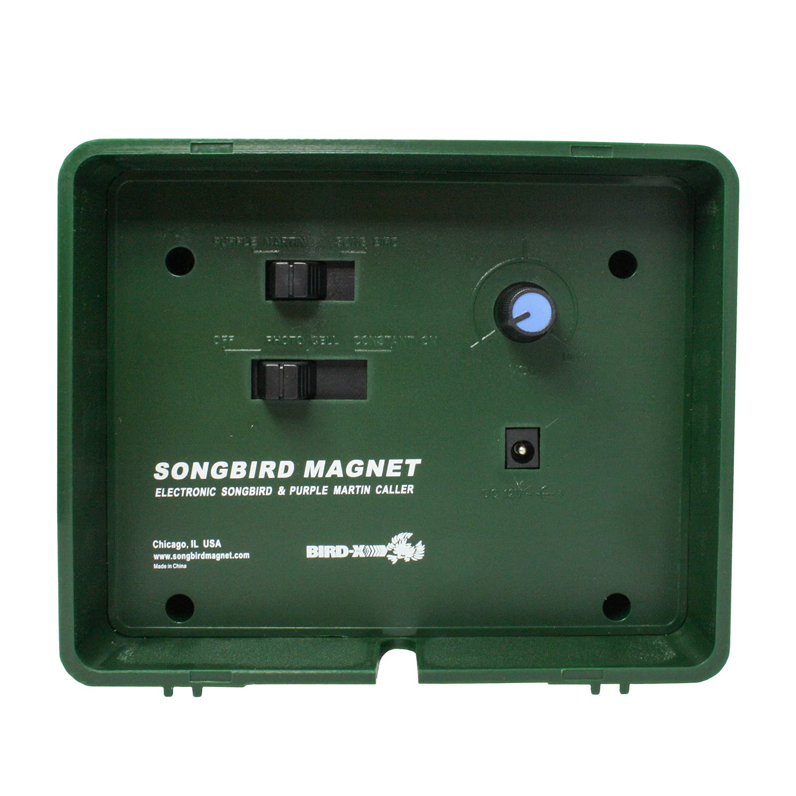 Bird-X Songbird Magnet wall-mounted, easy installation for outdoor setups.