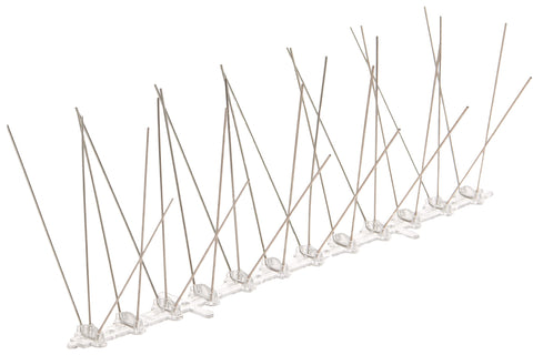 Bird-X spikes install with adhesive, nails, screws, or ties.