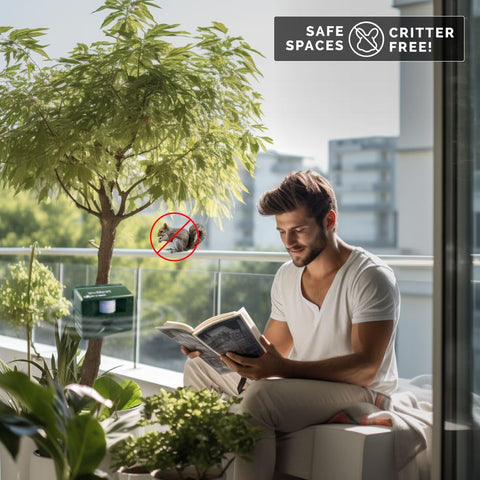 Bird-X Yard Gard motion-sensor-activation detects intruders and triggers deterrence
