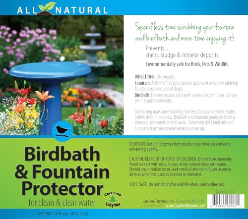 Birdbath &amp; Fountain Protector cloudy-water shows improved water clarity for wildlife