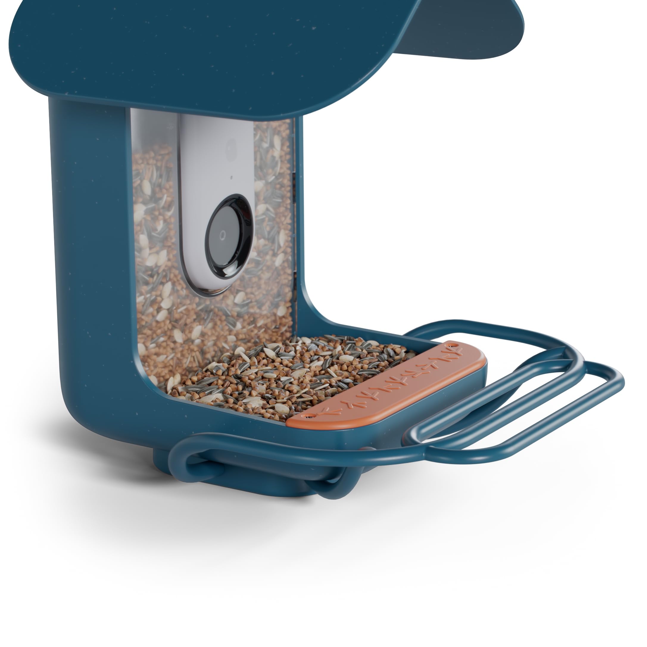 Bird Buddy blue perch extender color-matched for seamless integration