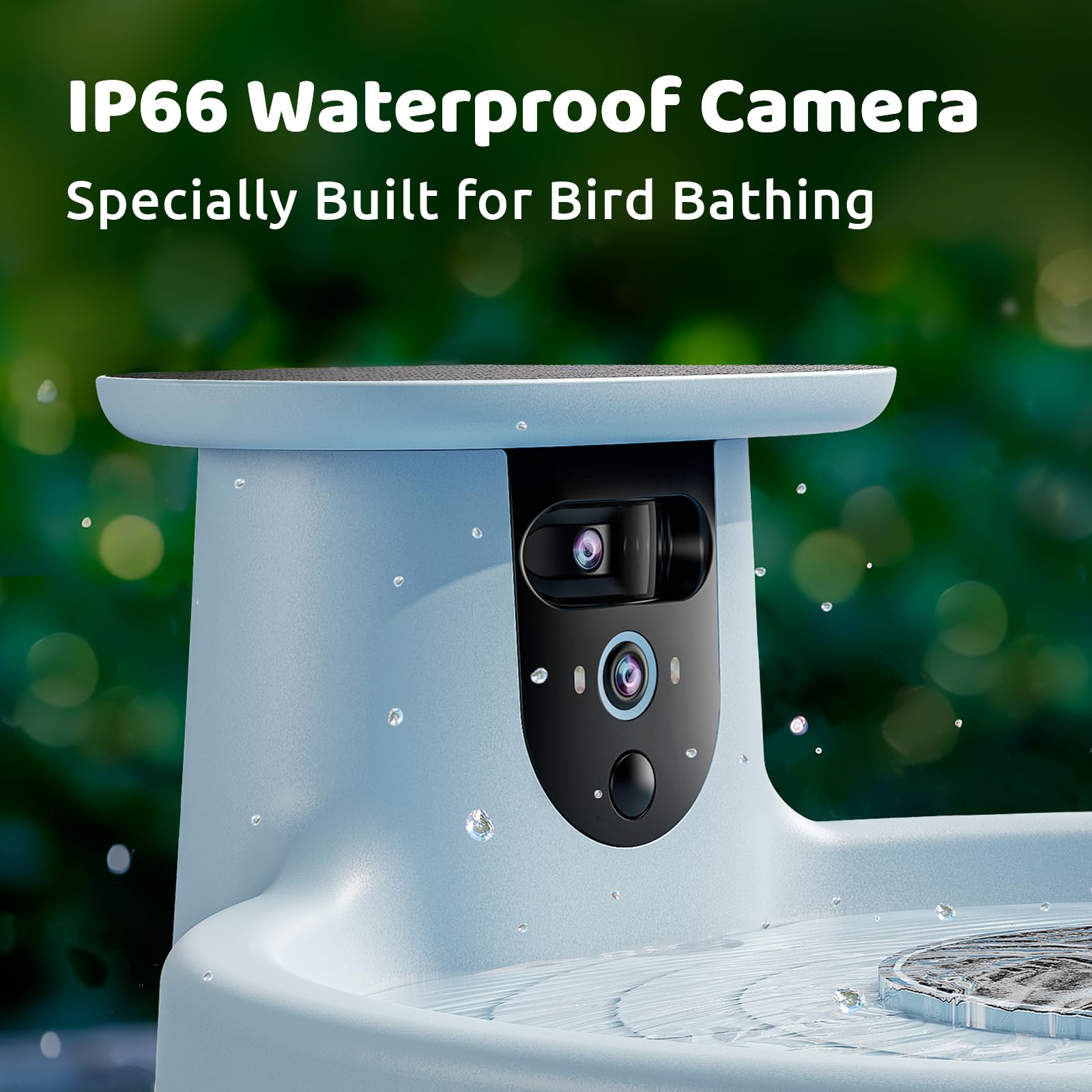 Birdfy Bath Pro garden setup invites peaceful birdwatching moments.