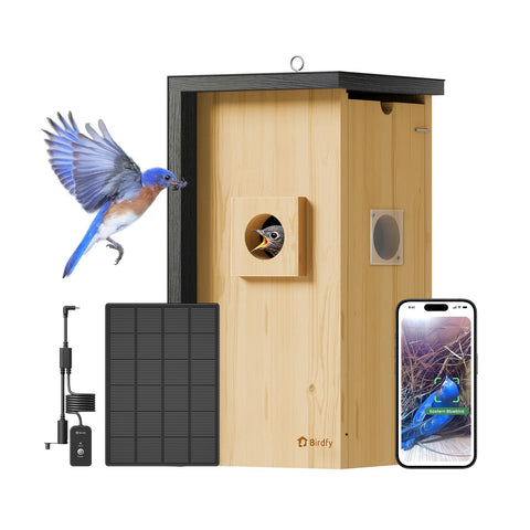Birdfy Bird House with Camera for outdoor nesting, real-time observations.