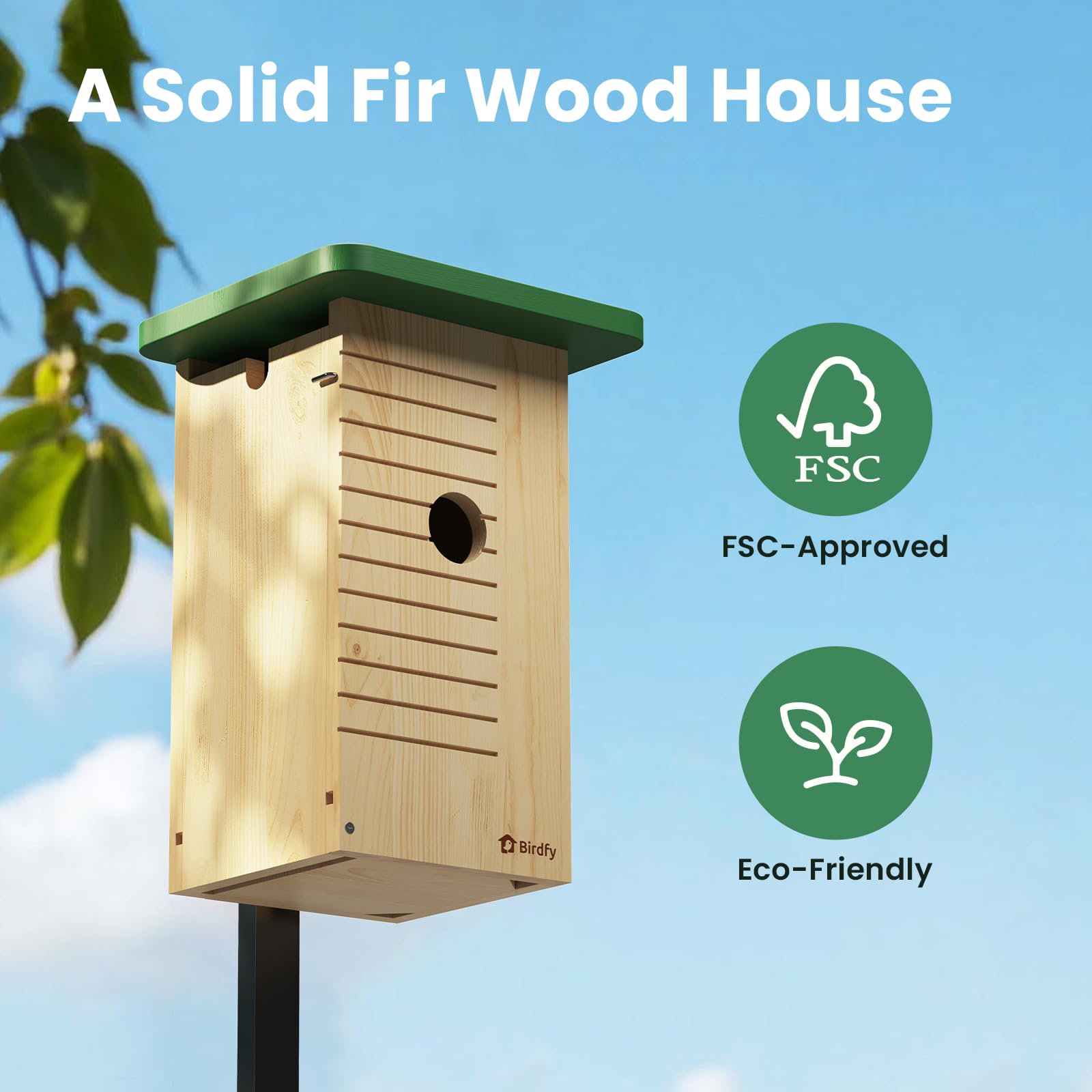 Birdfy easy installation on wall or pole for quick setup