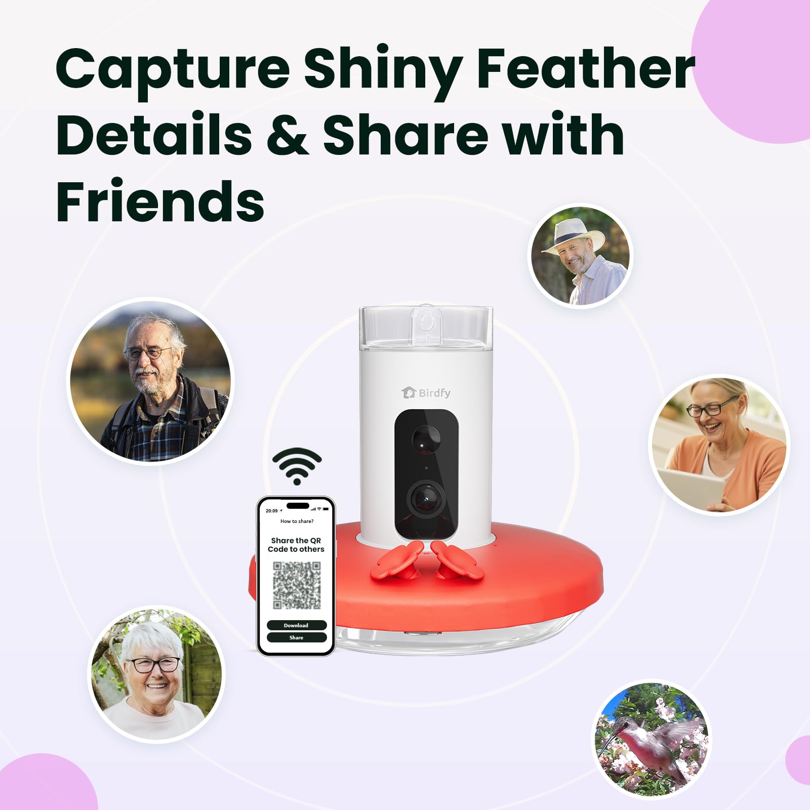 Birdfy hummingbird feeder camera easy to clean and assemble for quick setup.