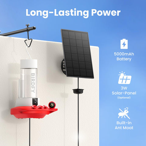 Birdfy hummingbird feeder easy-cleaning base simplifies maintenance.