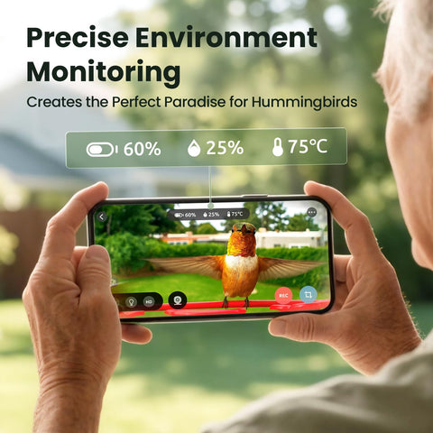 Birdfy hummingbird feeder real-time notifications keep you informed.