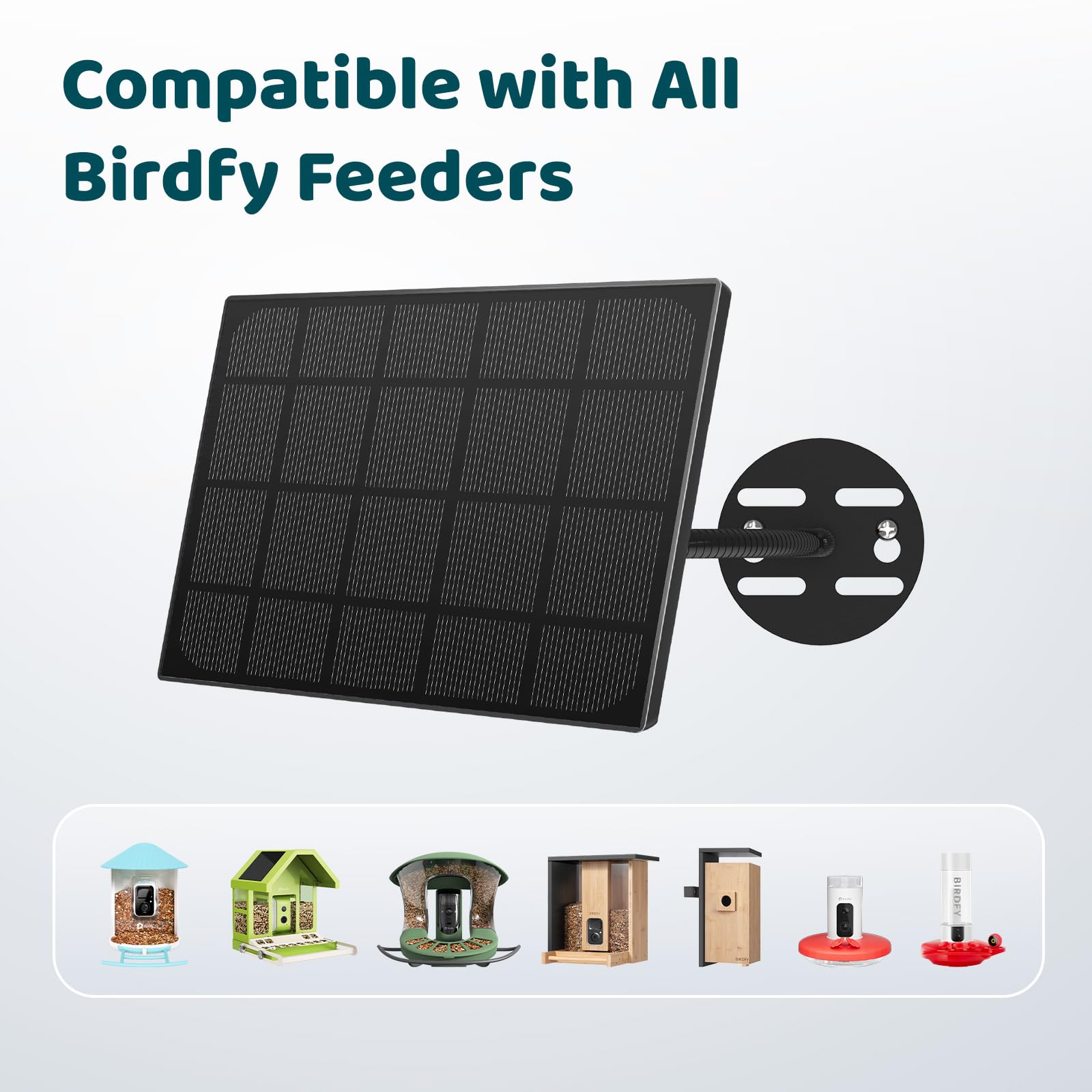 Birdfy IP65 outdoor rating protects panel against rain and debris