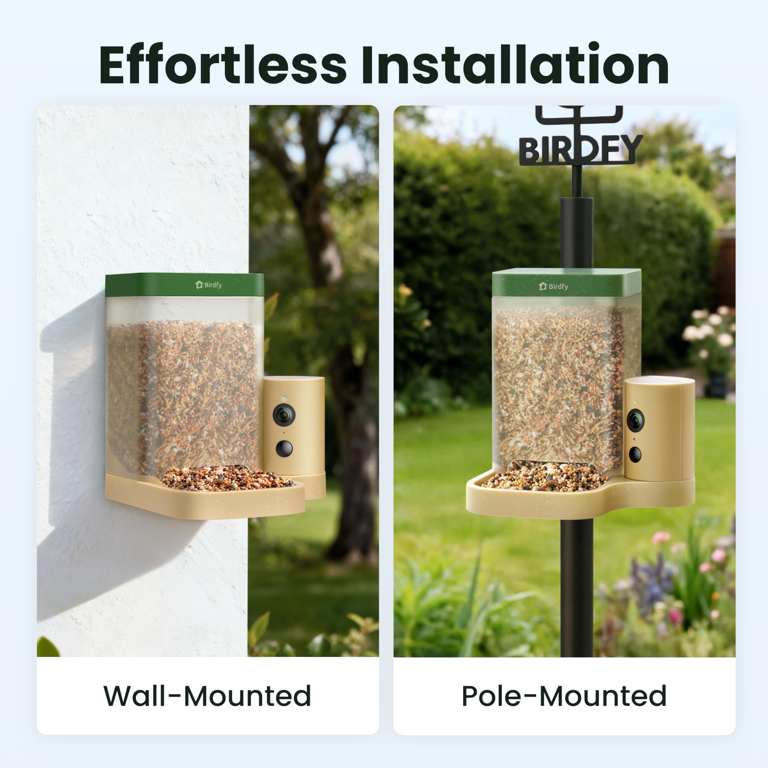 Birdfy IP66 waterproof design withstands rain.