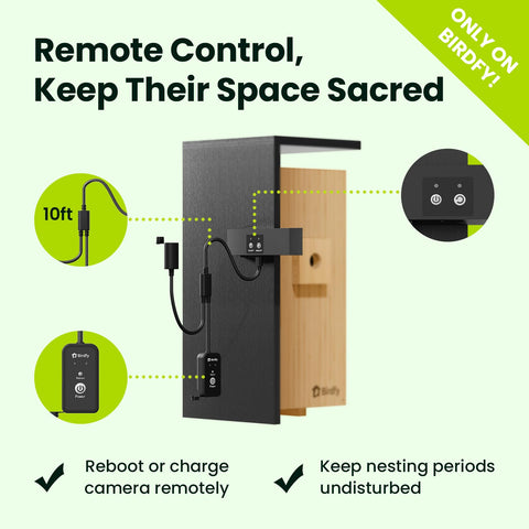 Birdfy Nest Duo remote control enabling adjustments from a distance