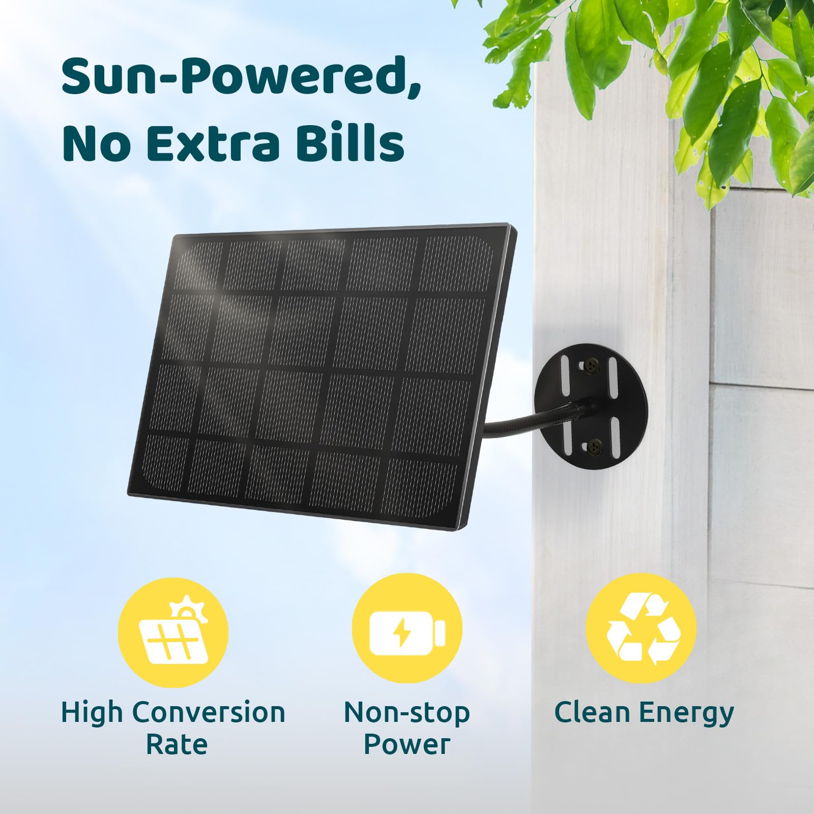 Birdfy panel bracket with 360° rotation and 90° tilt optimizes sun exposure.