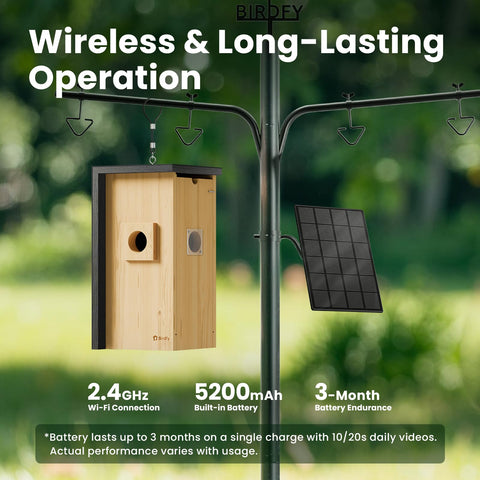 Birdfy remote control extension minimizes disturbance while managing camera.