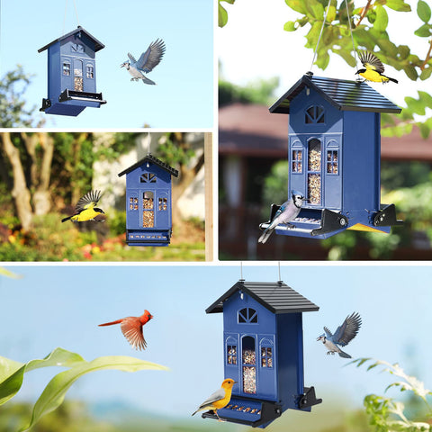 Birdkiss bird-watching friendly garden decor in a backyard setting.