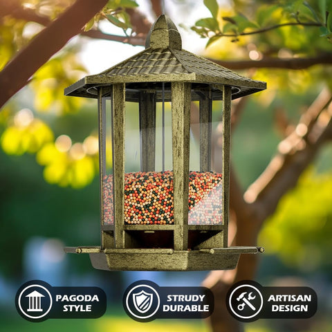 Birdream transparent seed panel aids easy monitoring.