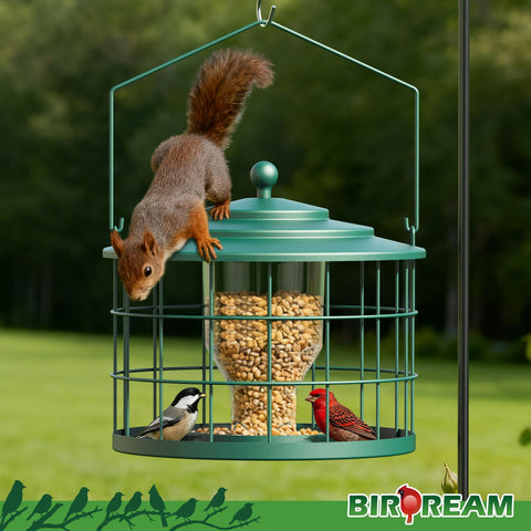 Durable Birdream metal-bodied feeder suited for porch, patio, and garden use.