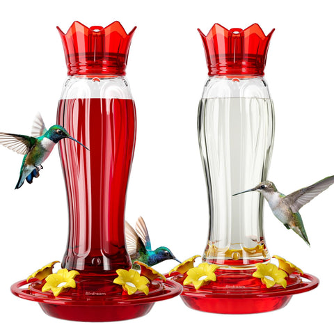 Birdream hummingbird feeder red 2pack in sunlit garden attracts hummingbirds