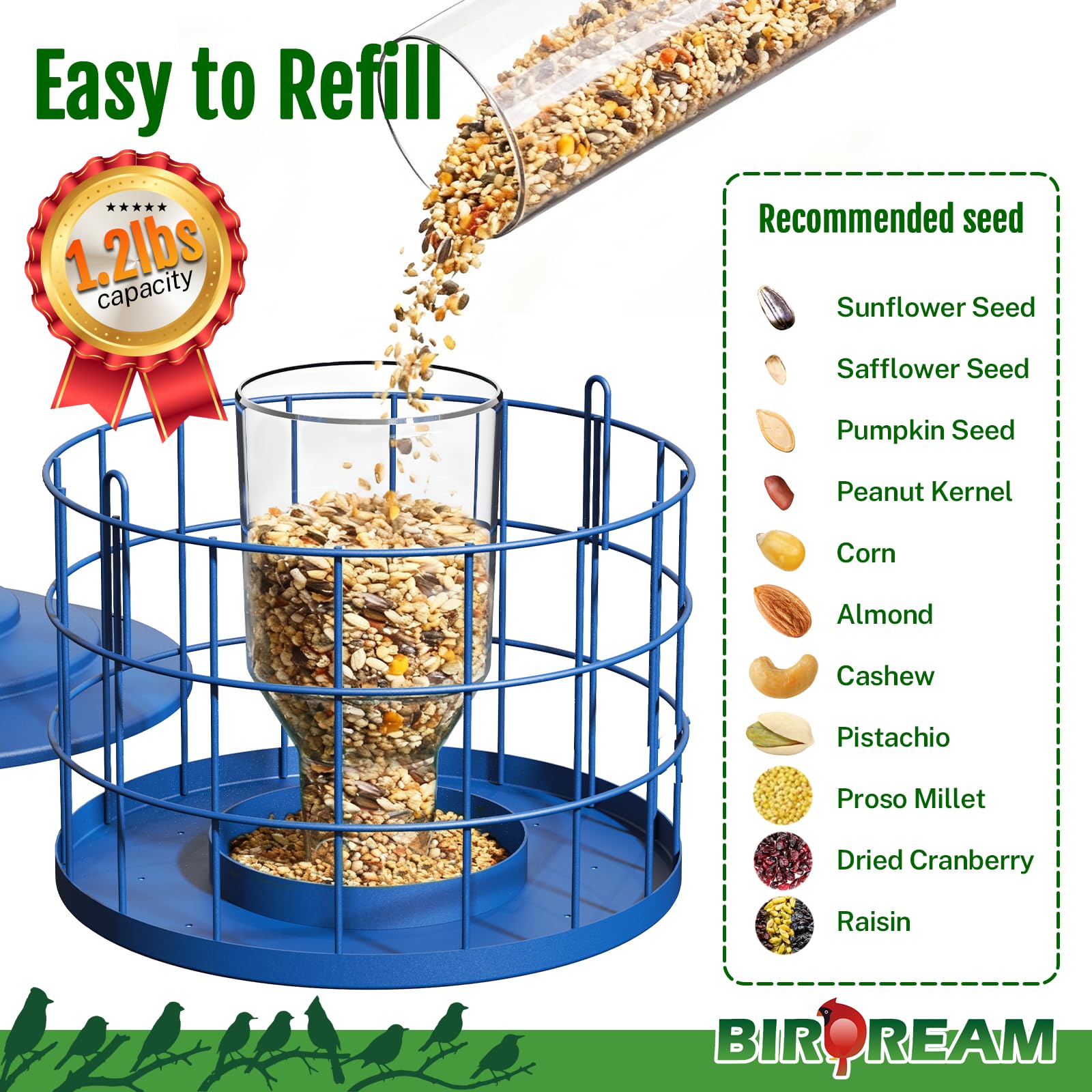 Birdream outdoor hanging feeder ready for porch patio or garden