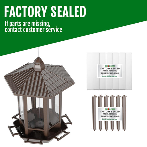 Easy DIY installation makes the Birdream pagoda feeder ready outside.