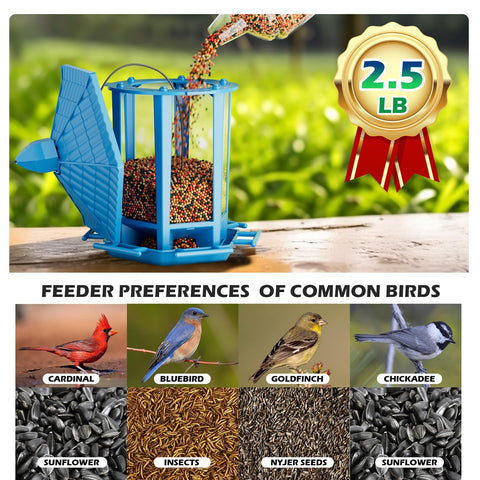 Birdream pagoda bird feeder side view—compact design fits small patios