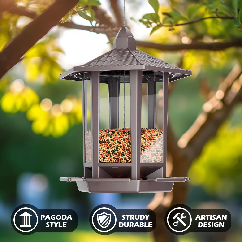 Brown retro pagoda design adds classic charm to your garden.