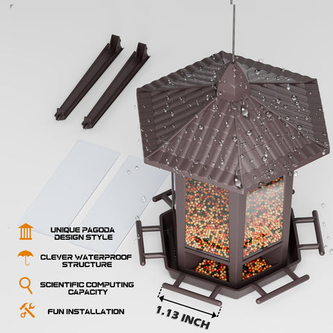 Birdream brown pagoda feeder makes an ideal outdoor gift for nature lovers