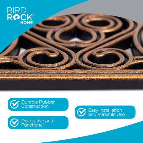 BIRDROCK HOME copper stepping stone set on concrete guides foot traffic.