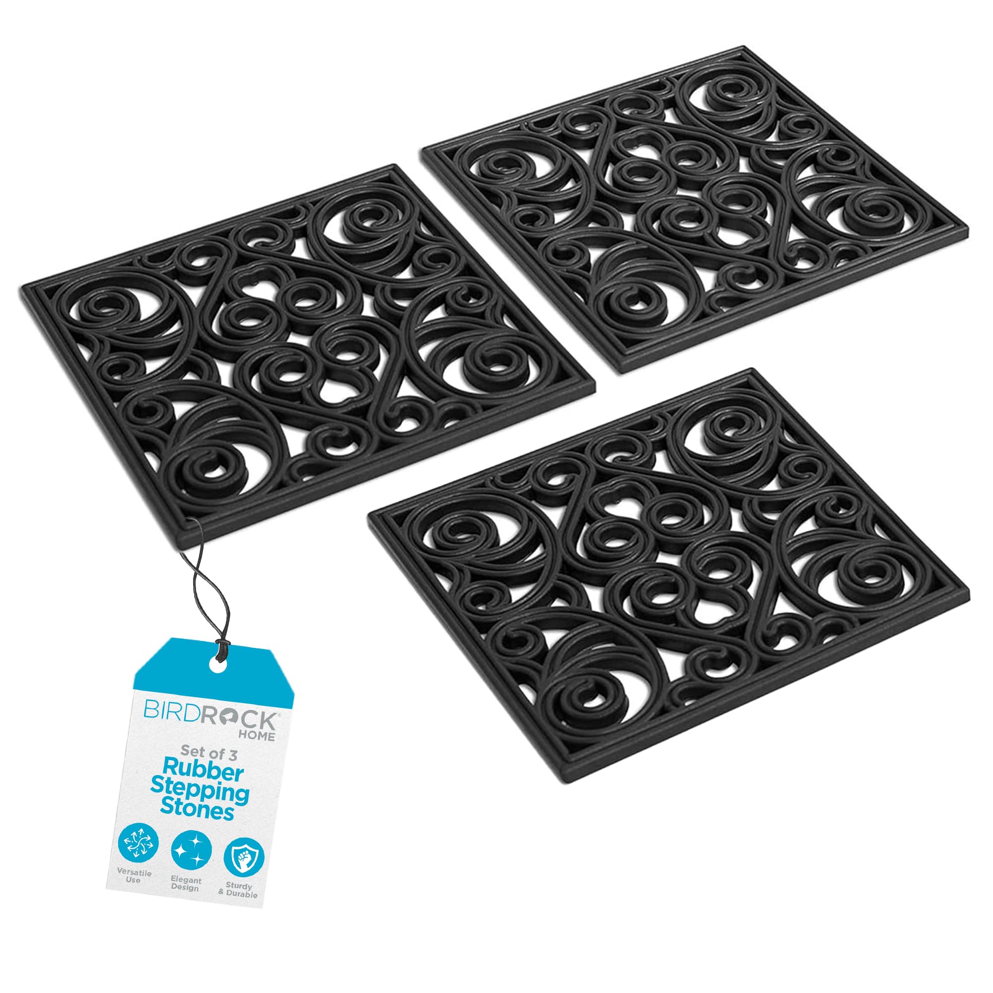 BIRDROCK HOME rubber stepping stones offer a stable, accessible path through your garden.