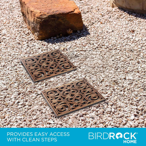 BIRDROCK HOME stepping stones arranged on patio creates decorative walkway.