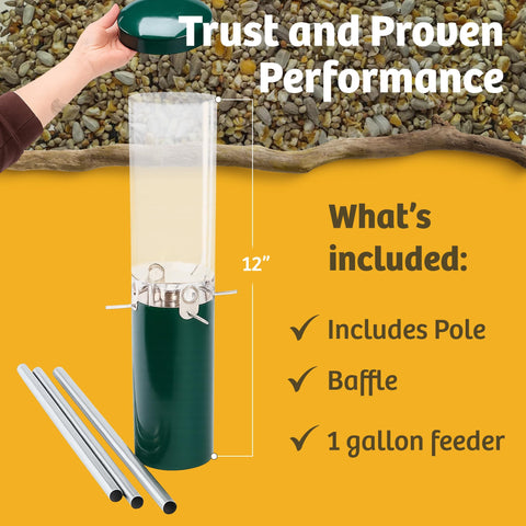 Birds Choice five-pound capacity reduces refills between birdwatching sessions.