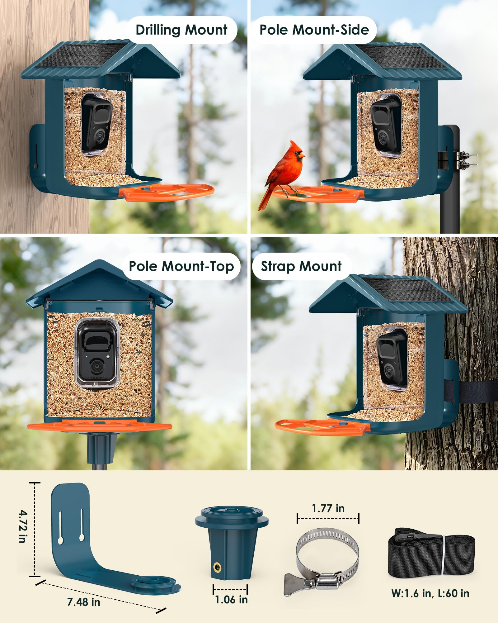 Birdsfave built-in squirrel defense siren protecting the feeder.