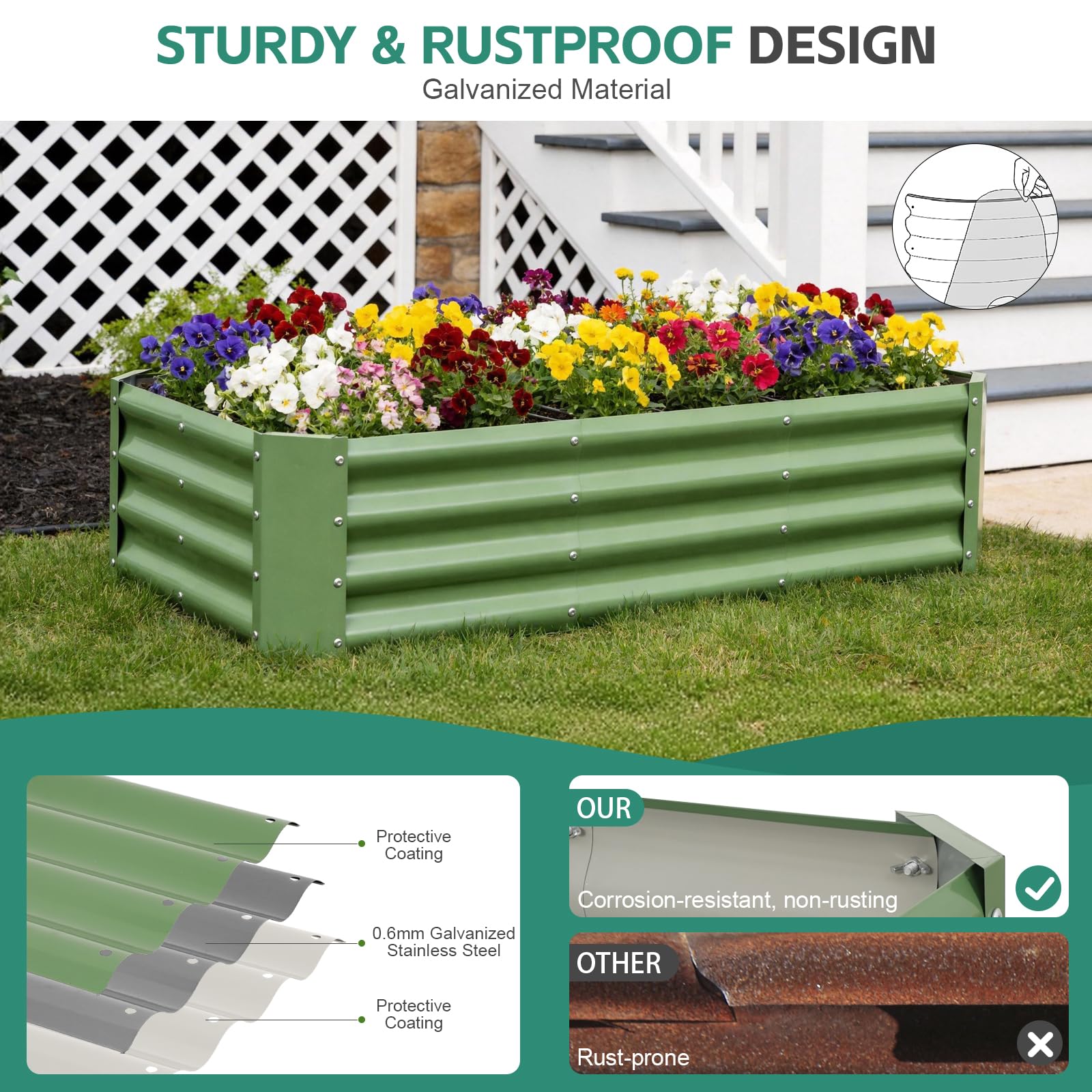 BIRDSINYARD 4x2x1ft bed offers generous planting space for vegetables.