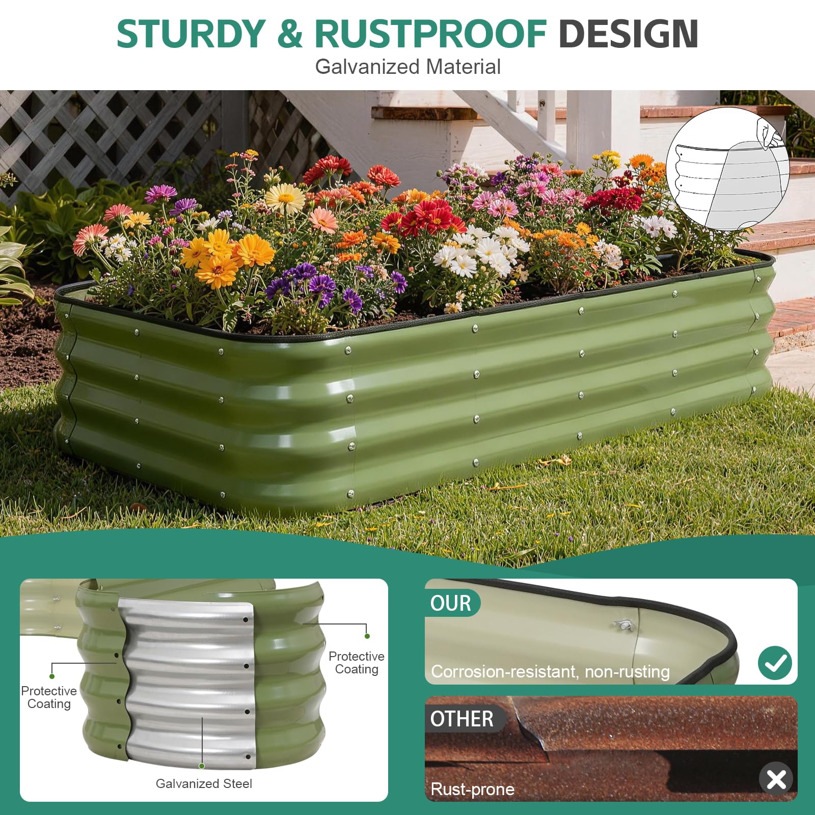 BIRDSINYARD bracing rods included with the bed support sturdy outdoor installations.