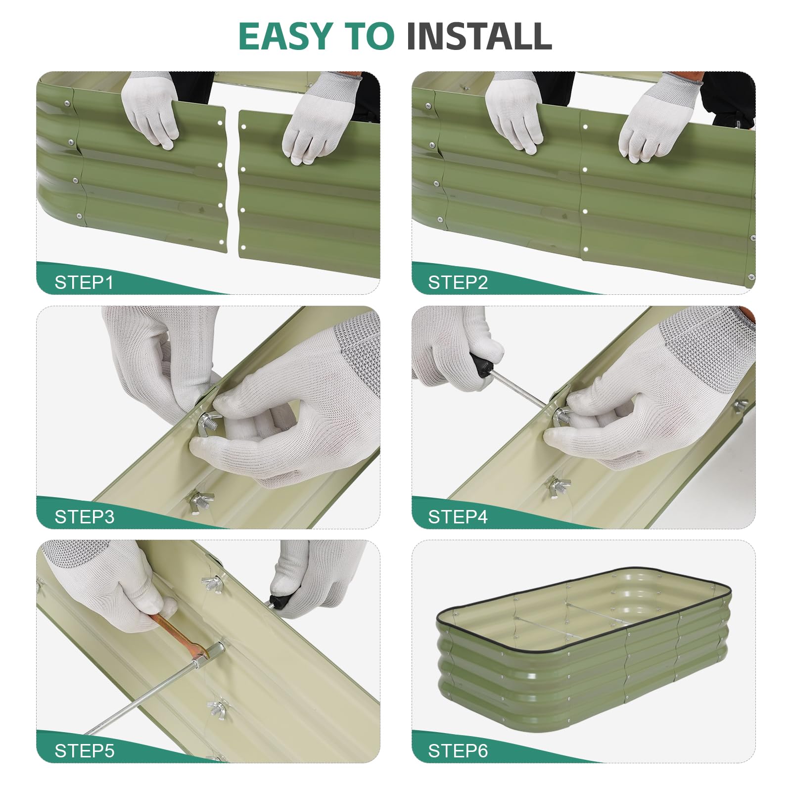 BIRDSINYARD bracing rods add stability for heavier soil and plants.