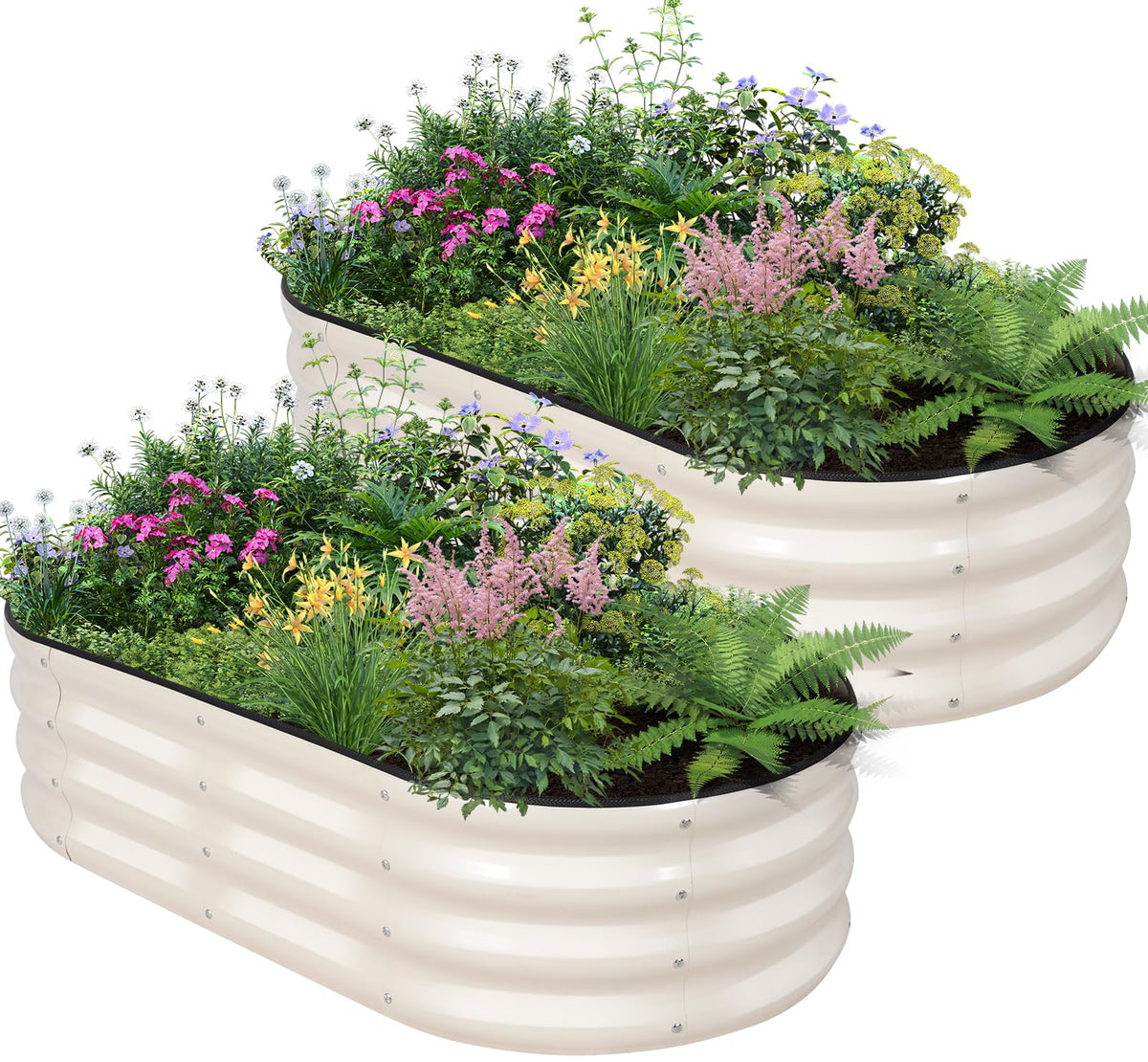 BIRDSINYARD galvanized raised bed with a two-pack setup for vegetables and flowers.